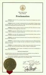 Missouri Proclamation 2018